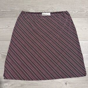 Vintage 90s Charlotte Russe Burgundy Striped Skirt with Elastic waistband, M